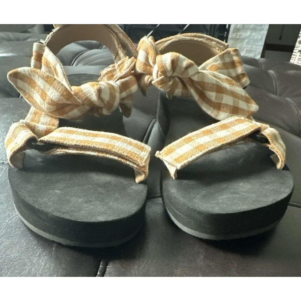 Loeffler‎ Randall Women Size 6B Maisie Amber Gingham Sport Sandal